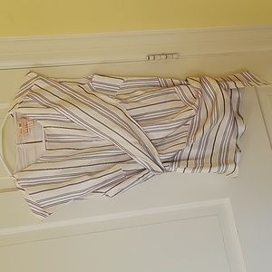 Tie detail striped blouse